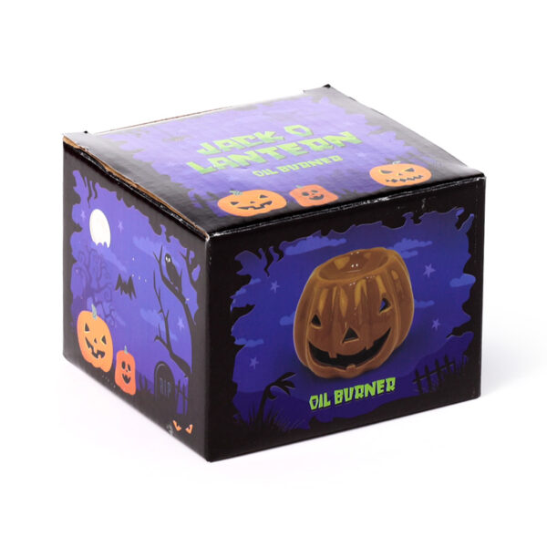 Ceramic Shaped Oil Burner - Pumpkin Jack O Lantern - Image 2