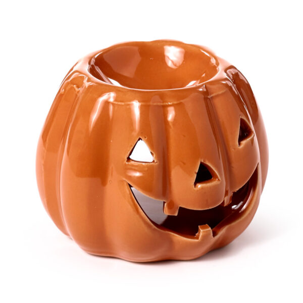 Ceramic Shaped Oil Burner - Pumpkin Jack O Lantern - Image 3