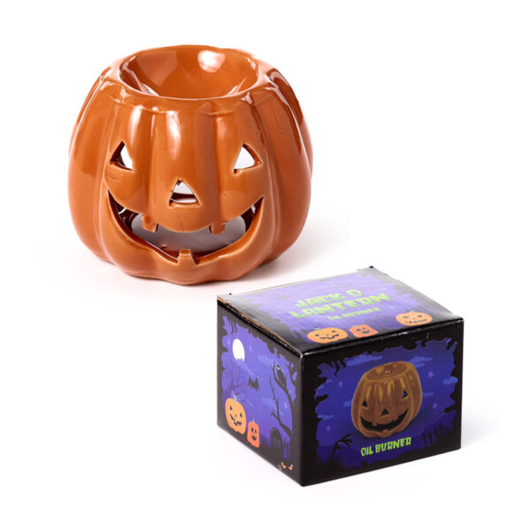 Ceramic Shaped Oil Burner - Pumpkin Jack O Lantern - Image 10