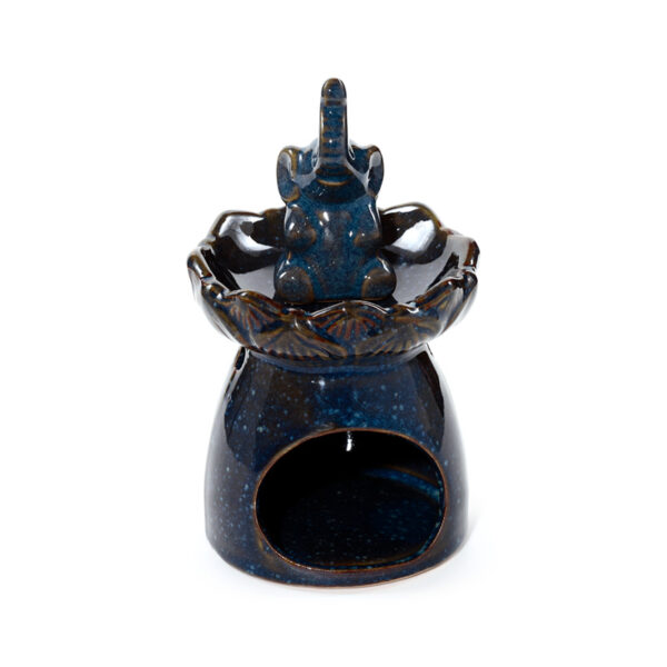 Porcelain Oil Burner - Eden Elephant Lotus Flower - Image 3