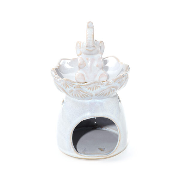 Porcelain Oil Burner - Eden Elephant Lotus Flower - Image 4