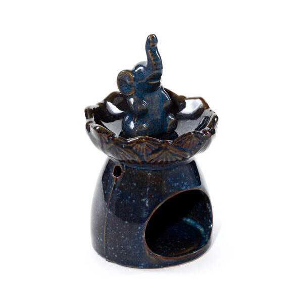 Porcelain Oil Burner - Eden Elephant Lotus Flower - Image 5