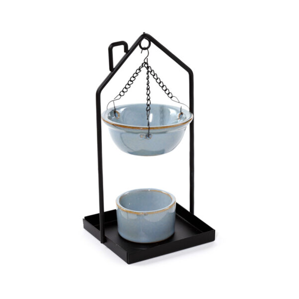 Hanging Porcelain Oil Burner - Eden House Shaped Stand - Image 3