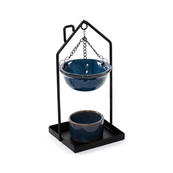 Hanging Porcelain Oil Burner - Eden House Shaped Stand - Image 4