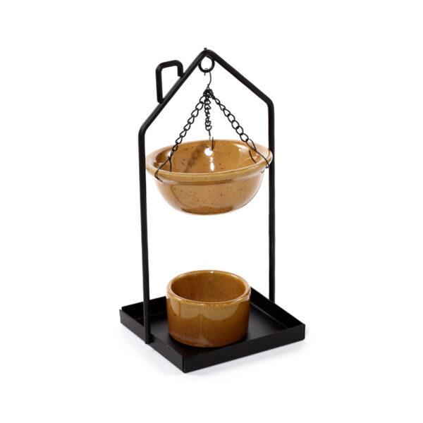 Hanging Porcelain Oil Burner - Eden House Shaped Stand - Image 5