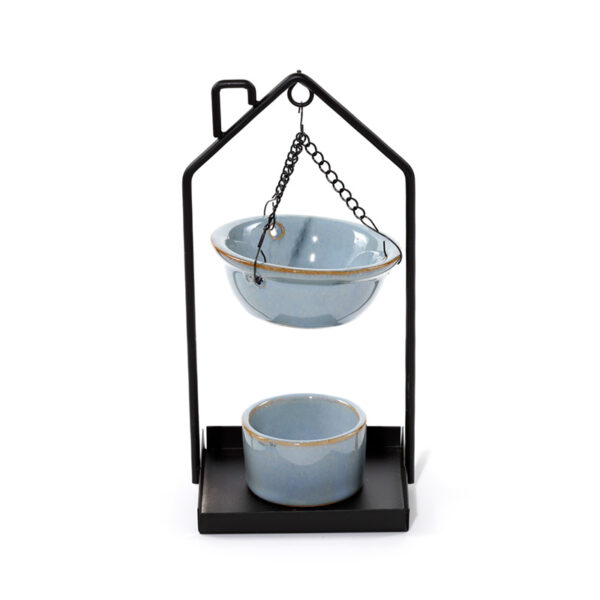 Hanging Porcelain Oil Burner - Eden House Shaped Stand - Image 6