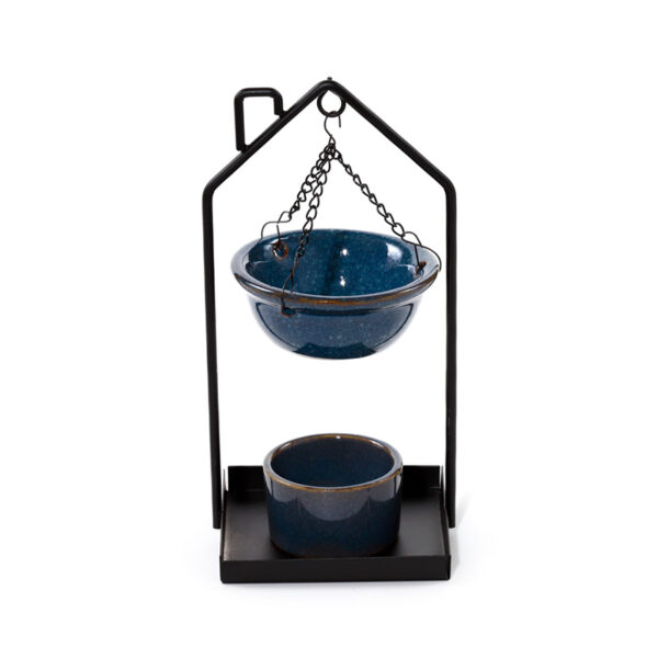 Hanging Porcelain Oil Burner - Eden House Shaped Stand - Image 7
