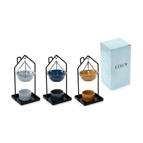 Hanging Porcelain Oil Burner - Eden House Shaped Stand - Image 10