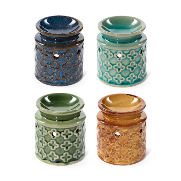 Porcelain Small Oil Burner - Eden Flower Motif - Image 2