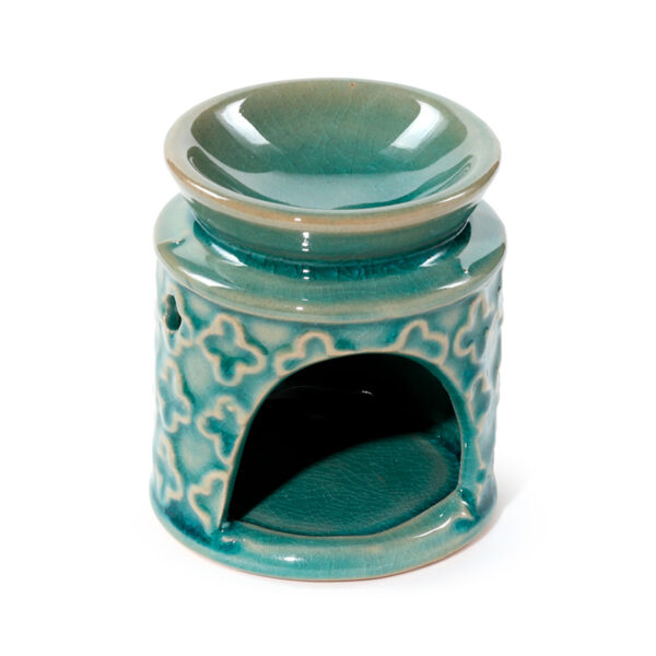 Porcelain Small Oil Burner - Eden Flower Motif - Image 8