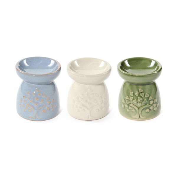 Porcelain Small Oil Burner - Eden Tree Motif - Image 2