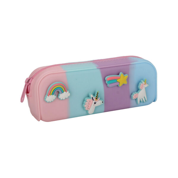 Silicone Pencil Case with Charms - Unicorn Magic