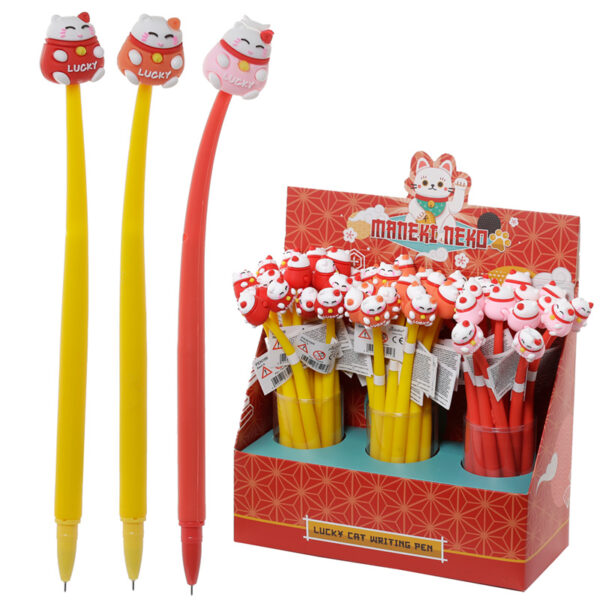 Novelty Maneki Neko Lucky Cat Fine Tip Pen - Image 4