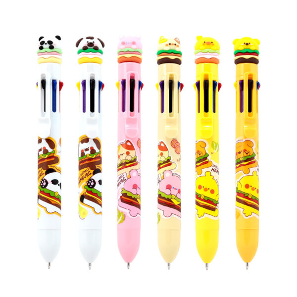 Multi Colour Pen (8 Colours) - Cute Hamburger - Image 2