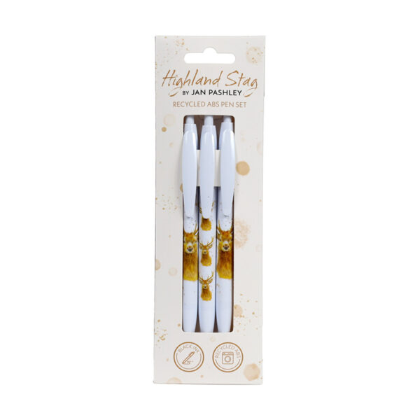 Recycled ABS 3 Piece Pen Set - Jan Pashley Stag - Image 8