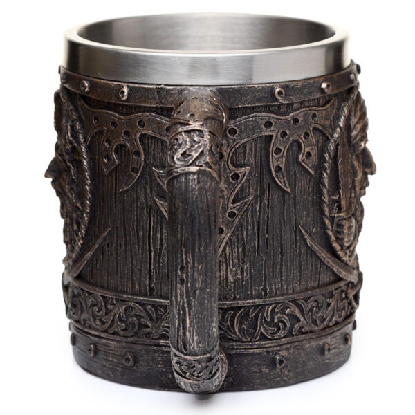 Decorative Tankard - Brushed Gold Wood Effect Pirate - Image 4