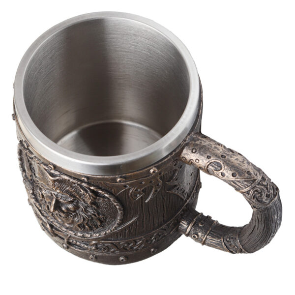 Decorative Tankard - Brushed Gold Wood Effect Pirate - Image 5
