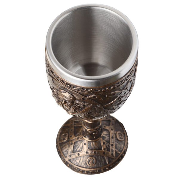 Decorative Goblet - Brushed Gold Wood Effect Pirate - Image 2