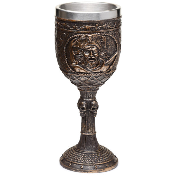 Decorative Goblet - Brushed Gold Wood Effect Pirate - Image 3
