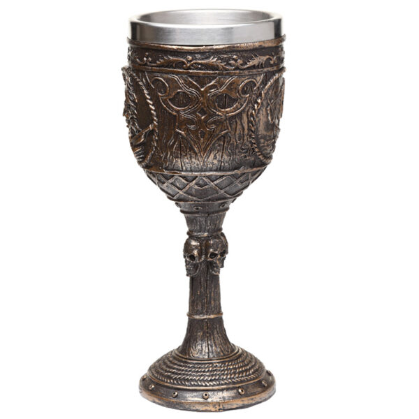 Decorative Goblet - Brushed Gold Wood Effect Pirate - Image 4