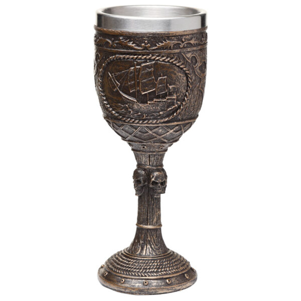 Decorative Goblet - Brushed Gold Wood Effect Pirate - Image 5