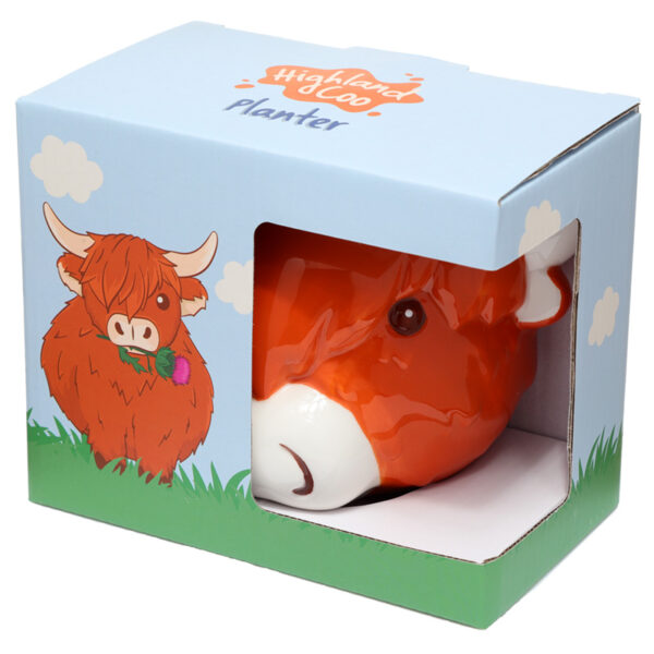 Decorative Ceramic Indoor Wall Planter/Plant Pot - Highland Coo Cow - Image 3