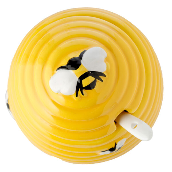 Beehive Shaped Ceramic Pot with Lid and Spoon - Image 5