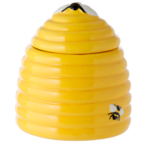 Beehive Shaped Ceramic Pot with Lid and Spoon - Image 6