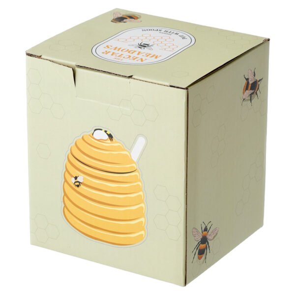 Beehive Shaped Ceramic Pot with Lid and Spoon - Image 10