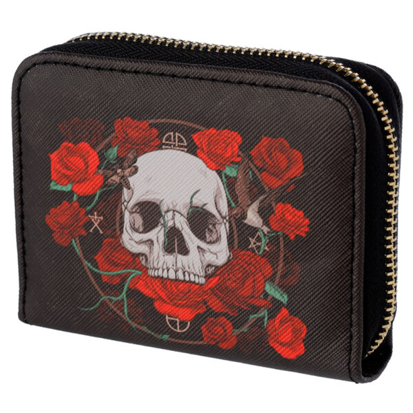 Small Zip Around Wallet - Skulls and Roses - Image 5
