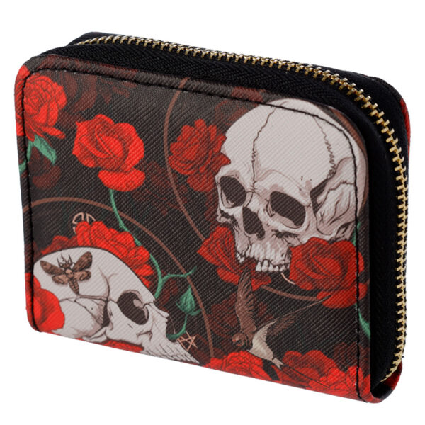 Small Zip Around Wallet - Skulls and Roses - Image 6