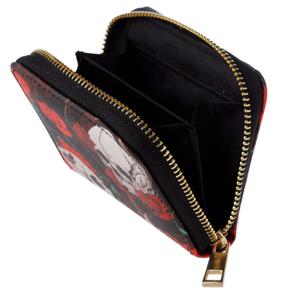 Small Zip Around Wallet - Skulls and Roses - Image 7