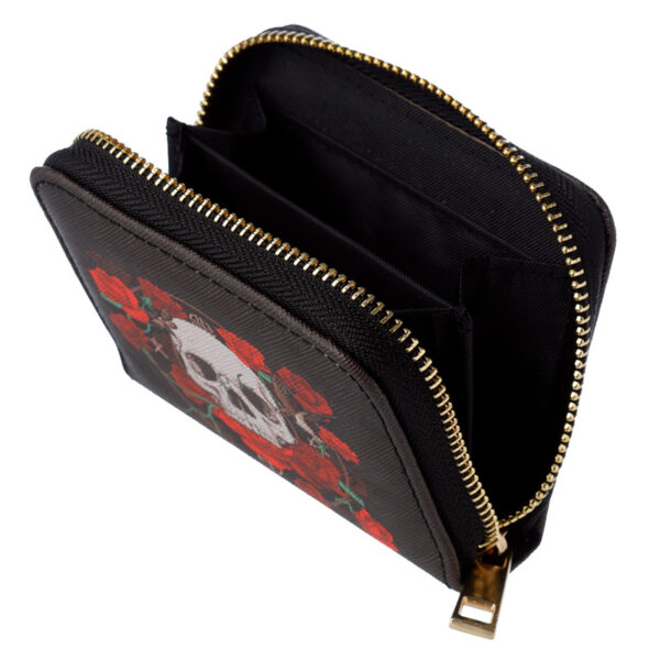Small Zip Around Wallet - Skulls and Roses - Image 8