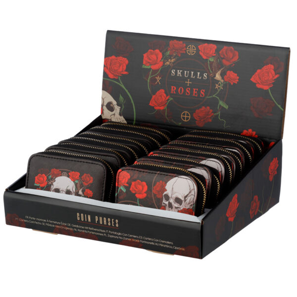 Small Zip Around Wallet - Skulls and Roses - Image 9