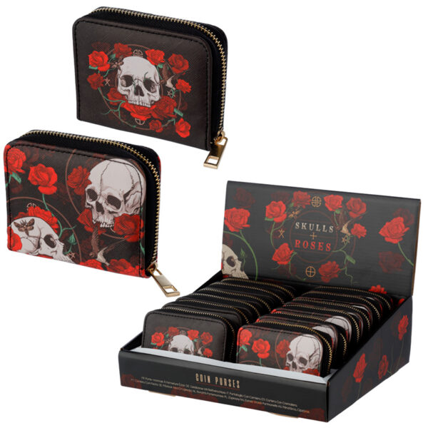 Small Zip Around Wallet - Skulls and Roses - Image 10