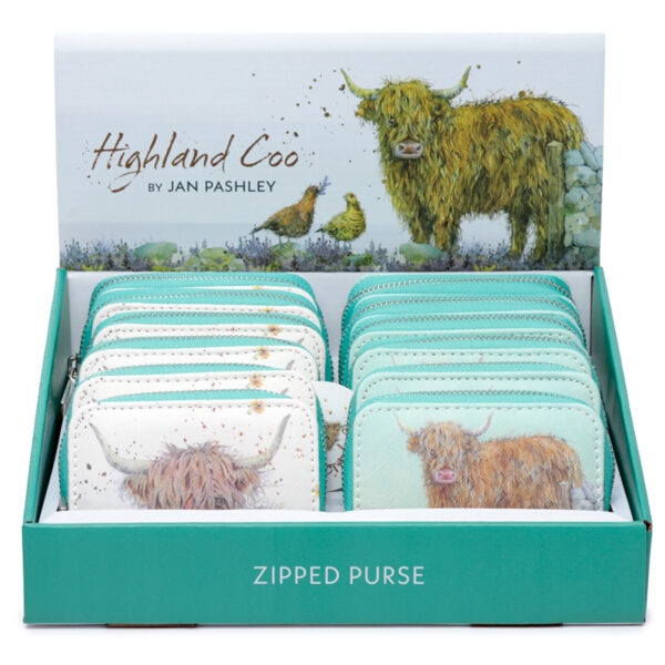 Small Zip Around Wallet - Jan Pashley Highland Coo Cow - Image 9