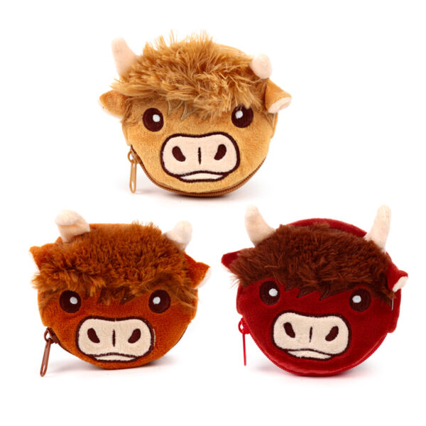 Plush Change Purse - Highland Coo Cow - Image 2