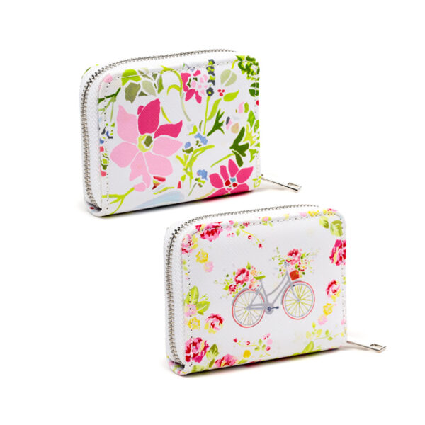 Small Zip Around Wallet - Julie Dodsworth Pink Botanical - Image 2