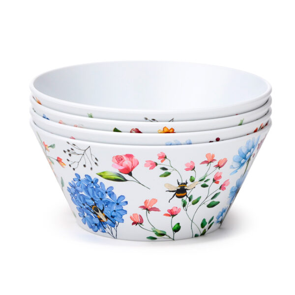 Recycled RPET Set of 4 Picnic Bowls - Nectar Meadows - Image 7
