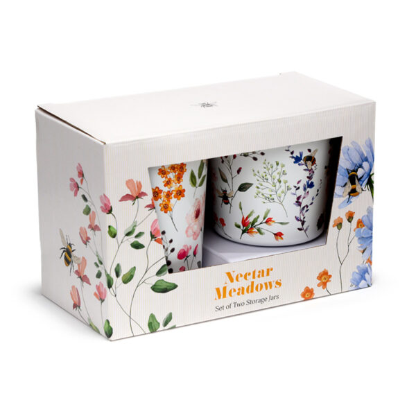 Recycled RPET Set of 2 Storage Jars S/M - Nectar Meadows - Image 2
