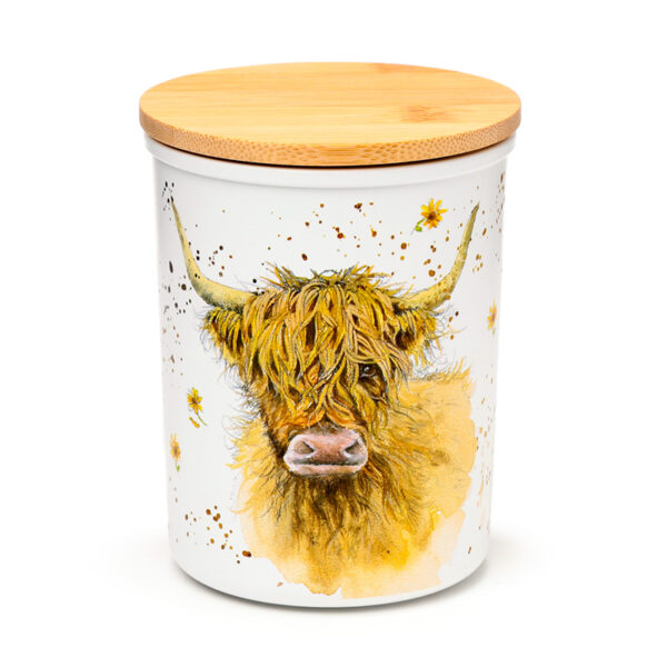 Recycled RPET Set of 2 Storage Jars S/M - Jan Pashley Highland Coo Cow - Image 5