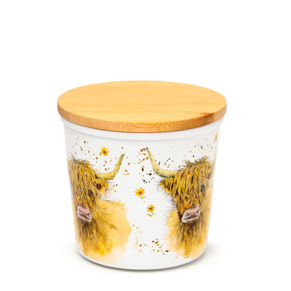 Recycled RPET Set of 2 Storage Jars S/M - Jan Pashley Highland Coo Cow - Image 8