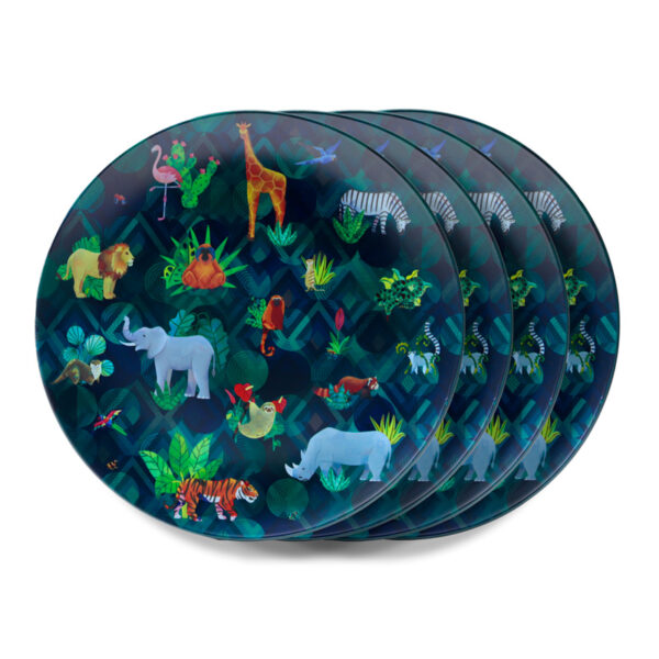 Recycled RPET Set of 4 Picnic Plates - Animal Kingdom - Image 2