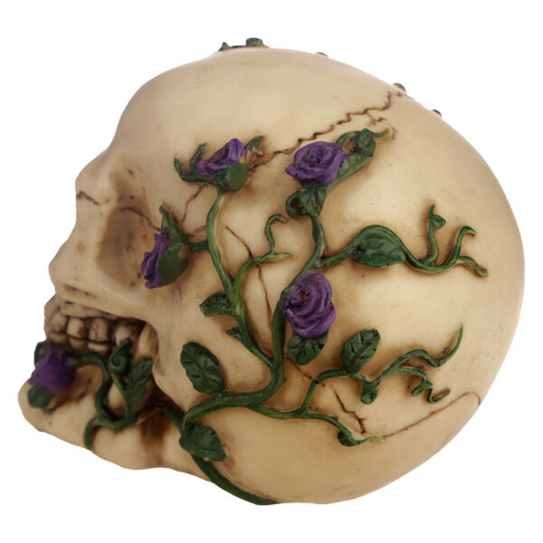 Gothic Skull Decoration with Purple Roses - Image 5