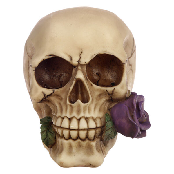 Gothic Skull Decoration with Purple Roses - Image 7