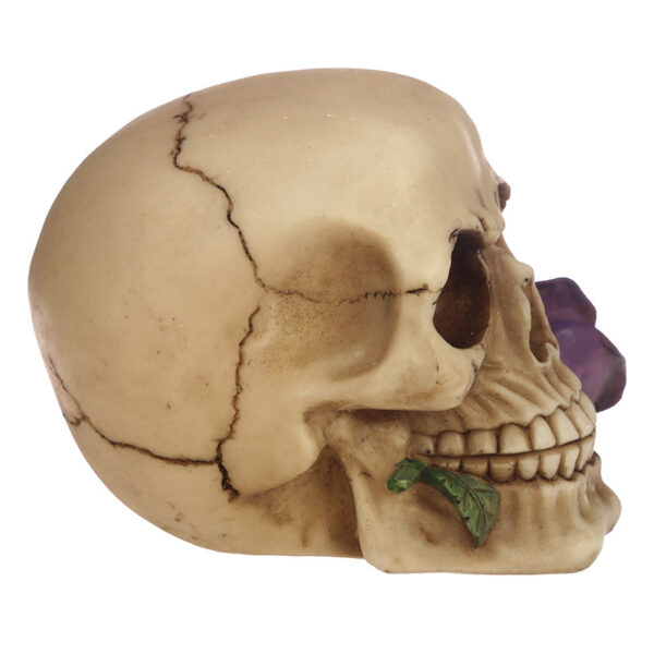 Gothic Skull Decoration with Purple Roses - Image 8