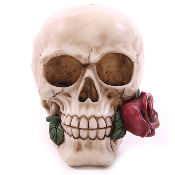 Fantasy Skull Head with Roses Ornament - Image 4