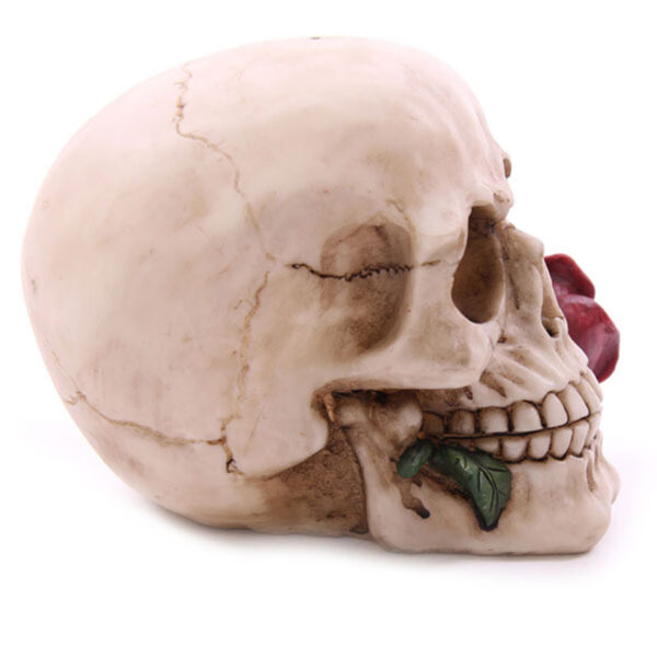 Fantasy Skull Head with Roses Ornament - Image 5