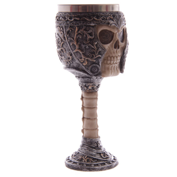 Decorative Gothic Warrior Skull Goblet - Image 4