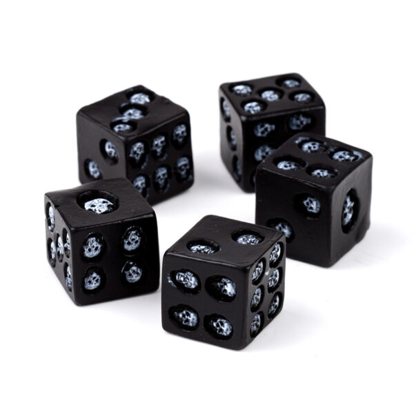 Set of 5 Black Skull Dice - Image 3